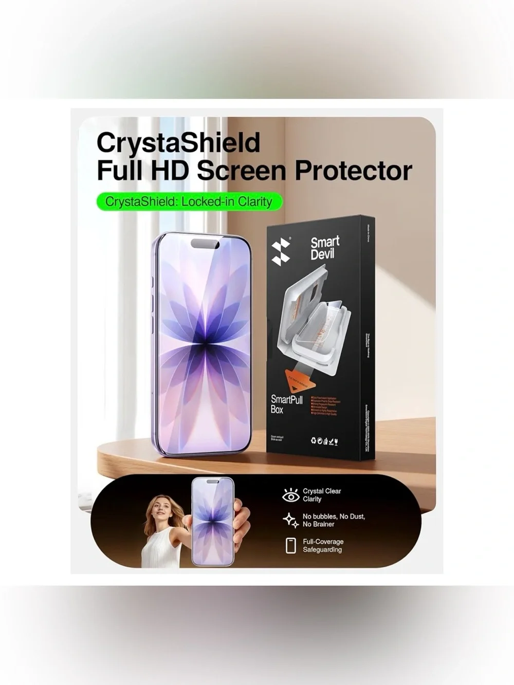 CrystaShield Full HD Screen Protector - Purple